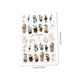 Baluue Snake Nail Decals for Girls Women 10 Pcs Embossed Dragon Pattern Stickers for Winter Manicure Supplies