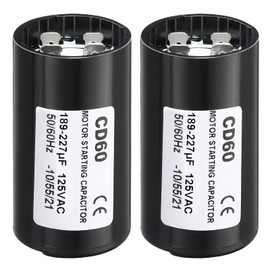 PATIKIL Motor Start Capacitor, 2 Pack 189-227uF/Mfd 125V 50/60Hz CD60 Run Capacitor Motor Starting Capacitor for Electric Motor Starts Running