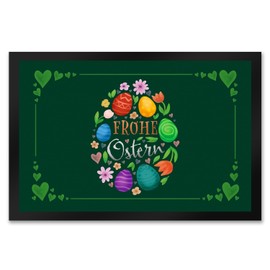 speecheese Happy Easter Doormat XXL 50 x 75 cm with Spring Motifs as Decoration for Spring for Home and Patio to Welcome Your Guests on Easter Sunday