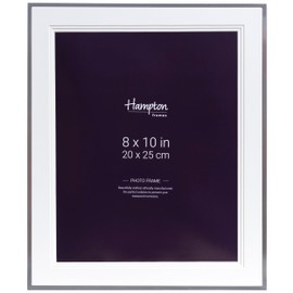 Hampton Frames MARBELLA 8x10 (20x25cm) Silver Elegant Photo Frame with Mount - Glass MARB10M80S