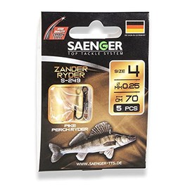 Zander Ryder S-249 Size 4 - 70 cm Leader Hook Carbon Steel SÄNGER