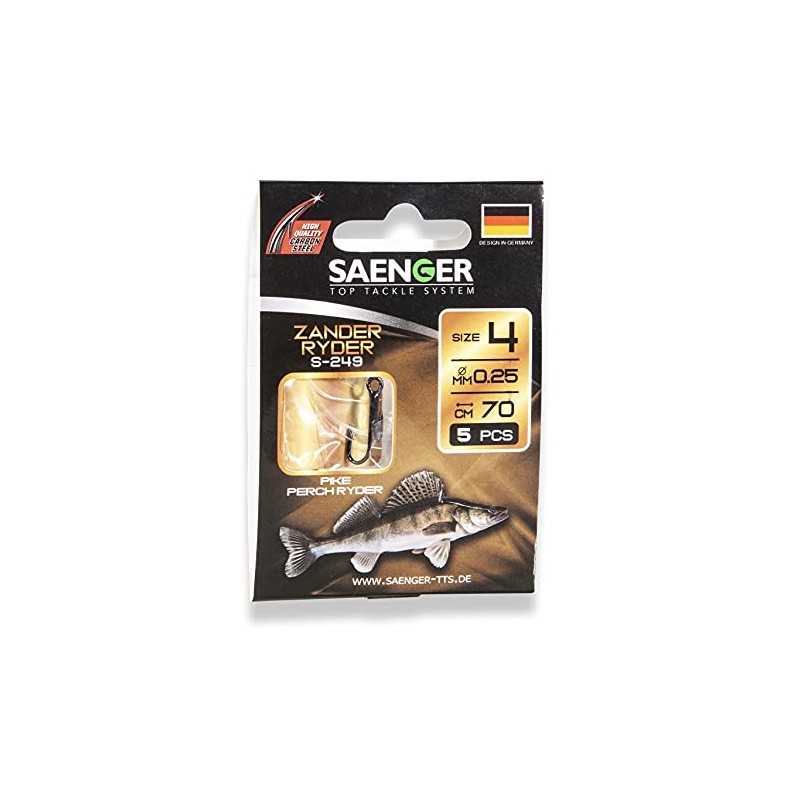 Zander Ryder S-249 Size 4 - 70 cm Leader Hook