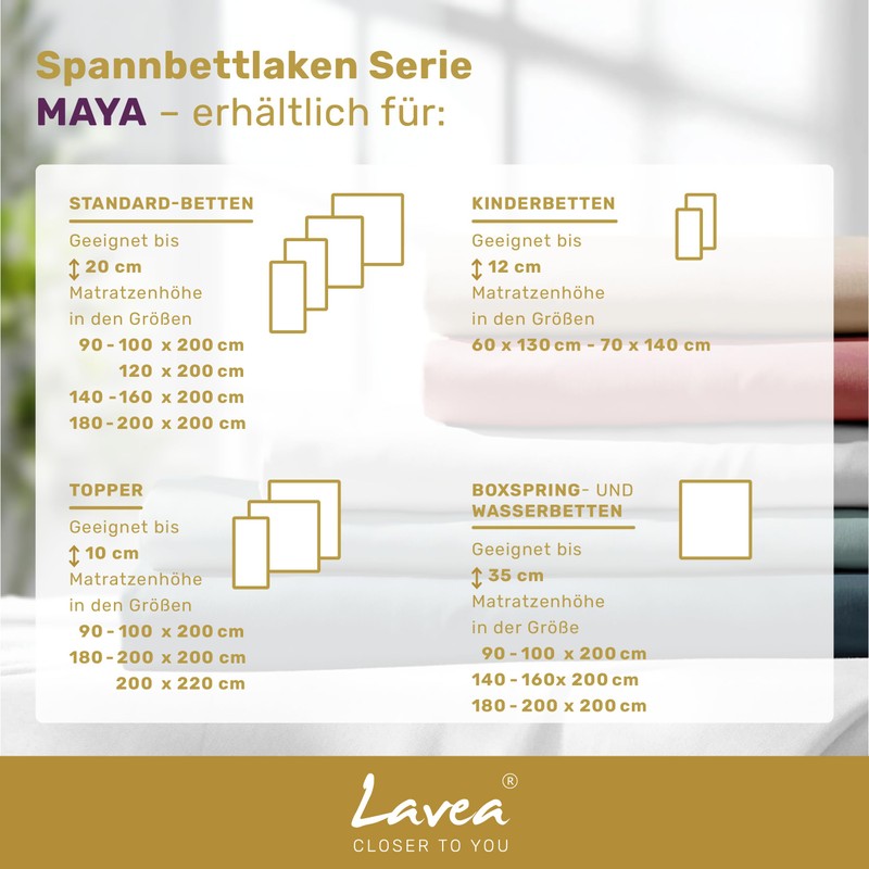 Lavea Jersey Fitted Sheet 180-200 x 200 cm - 40