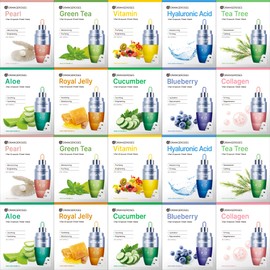 OBS lab 【Orangeroses】 20 Pcs-Combo Vital Ampoule Sheet Mask, Korean Facial Skincare Sheet | Simple & Effective Skincare Routine | Moisturization | Wrinkle Care | Brightening