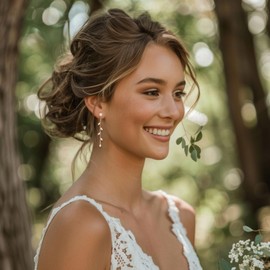 Vavily CZ Leaf Earrings for Women Dangling Leaf Dangle Earring Crystal Drop Earrings for Women Wedding Earrings Bridesmaid Jewelry Gift