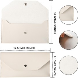 BLMHTWO Cash Wallets for Women - Reusable Leather Cash Envelope Wallet for Budgeting, Billing (White)