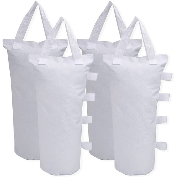 Ikerall Canopy Weights Bag Leg Weight for Pop up Canopy Tent, Sand Bags for Patio Umbrella Instant Outdoor Sun Shelter (4 Pack - White)