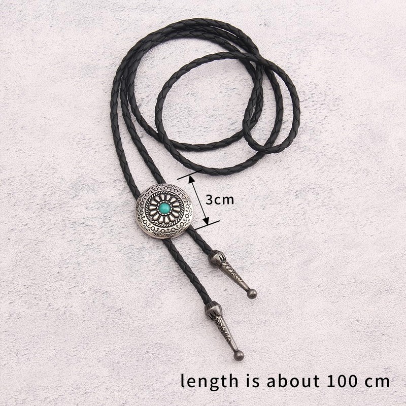 Bolo Tie Rodeo Cowboy Leather Necktie Western Necklace for Men,Women