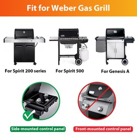 Hisencn 15 inch Cooking Grates for Weber Spirit 200 Series - E/S 200 & 210 with Side Control Panel, Genesis Silver A, Spirit 500, Cast Iron Grill Grates for Weber 7522, 7523, 7521, 65904, 65905