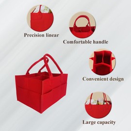 Baby Diaper Caddy is a versatile baby basket designed for nursery storage, car organization, and as a thoughtful gift for baby showers. Perfect for storing diapers and baby wipes. (Red)