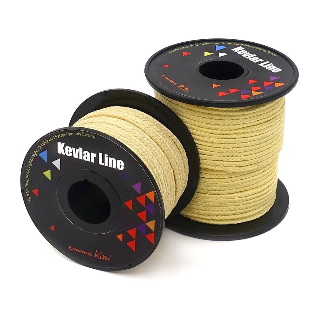 emma kites 100% Kevlar Braided String Utility Cord 100~2000lb High Strength, Abrasion/Flame Resistant, Tactical Survival Cord Fishing Tackle Assist Cord Model Rocket Paracord Trip Line Kite Bridles Camping Cordage