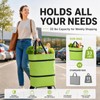 Foldable Shopping Bag with Wheels, 2-in-1 Foldable Shopping Cart, Ultra-Light
