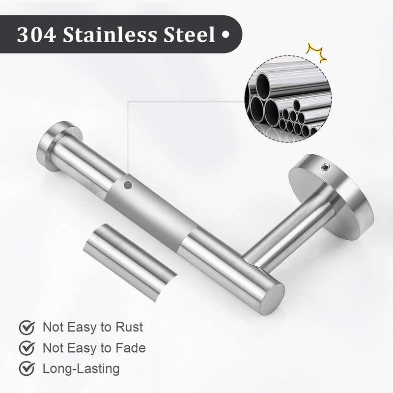 TURS Toilet Roll Holder Brushed Nickel Toilet Roll Holder Wall