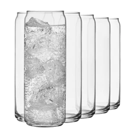Libbey Classic Slim Beer Can Glasses, 12.5 oz Tall Drinking Glasses Set of 6, Space-Saving, and Versatile Thin Glassware for Cocktails, and Mocktails