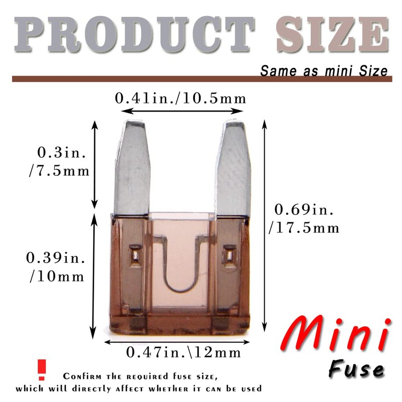 FymuSing 20 pcs 7.5A Mini Blade Fuse, Automotive Fuse for