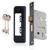 XFORT Matt Black 65mm Mortice Sashlock, Mortice Door Lock with