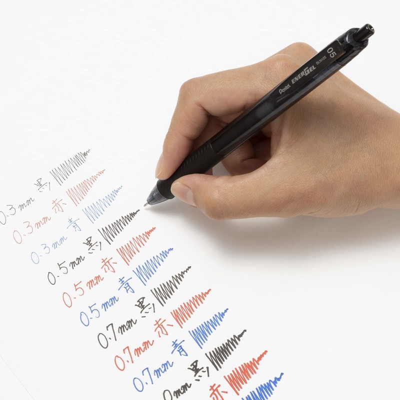Pentel Gel Ink Ballpoint Pen, EnerGel S, 0.5mm, Black Body,