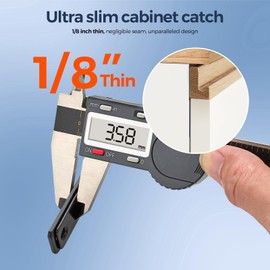 12 Pack Magnetic Door Catch Ultra Thin Cabinet Magnetic Catch Adhesive Black Cabinet Door Magnets for Cupboard Wardrobe Closet Magnetic Cabinet Latch Stick on Cabinet Door Drawer