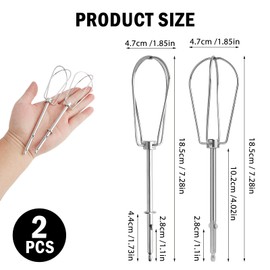 Annlpoy Set of 2 whisks stainless steel whisks high quality, universally compatible with carbide models, replacement whisk for food processors, can be used left and right, for baking and cooking