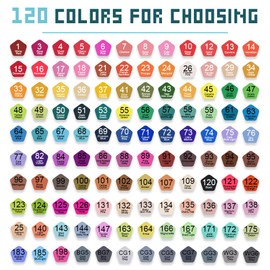 DTXDTech 120 Colors Alcohol Markers,Dual Tip Art Markers Waterproof Ink Coloring Markers for Artists,Art Marker Set Drawing Colorful Gift for Painting,Note,Marking