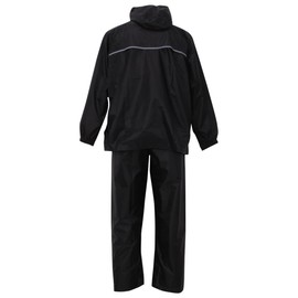 MC.S.P Large Size Breathable Waterproof Rain Suit, black