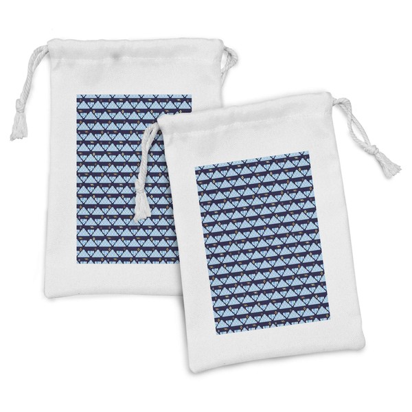 Ambesonne Japanese Fabric Pouch Set of 2, Abstract Clouds Ornament
