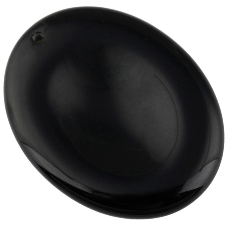 mookaitedecor Obsidian Thumb Stone Pendant, Crystal Gemstone Massage Stone with