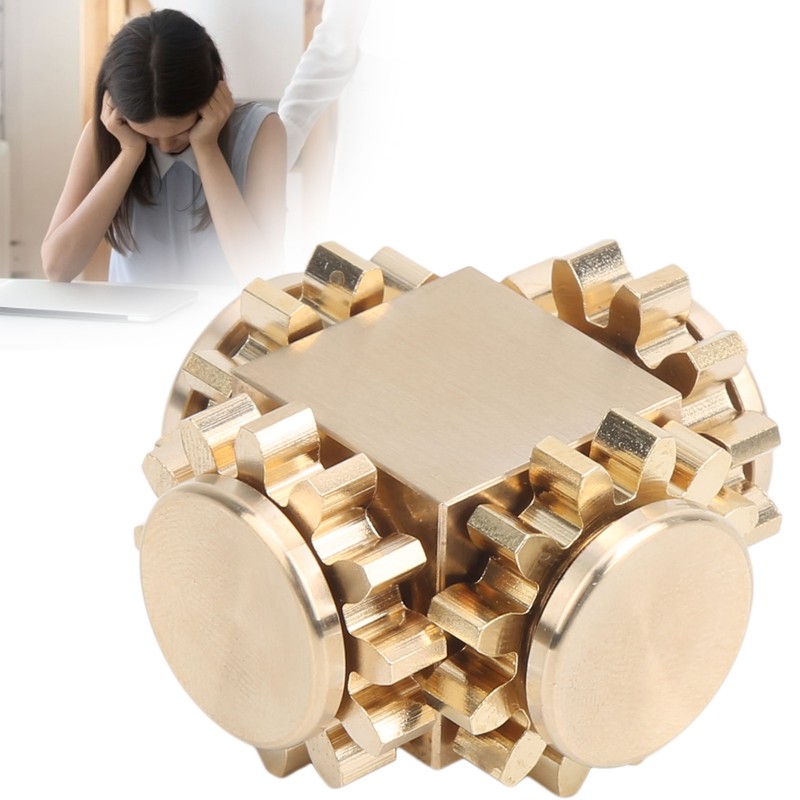 Cube Shaped Gear Fingertip Gyroscope Decompression Toys Stress Relief for