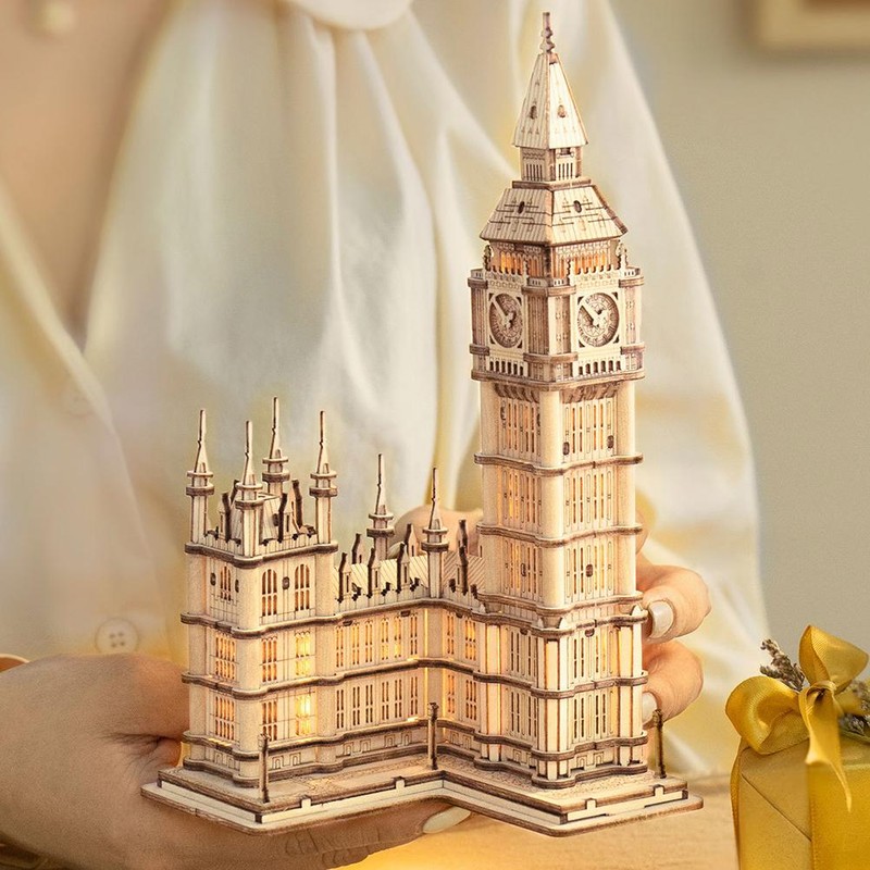 3D Wooden Puzzles Bridge and Clock Tower Craft Model Kits