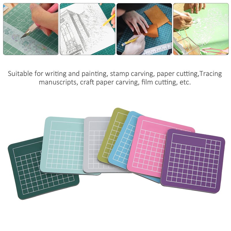 7 Pieces Cutting Pad Mini Mat Colourful Craft DIY Carving