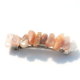 Peach Moonstones on a French Barrette