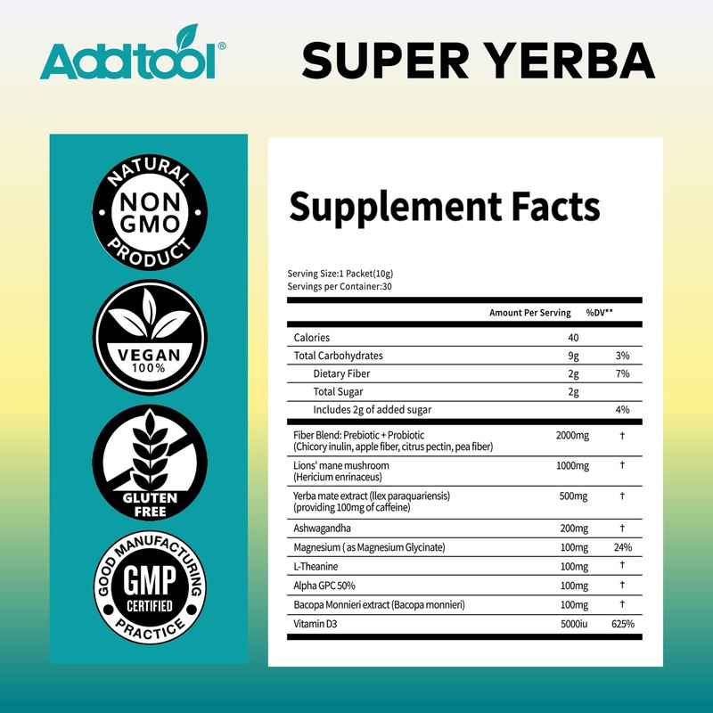 AddTool-super yerba packets - Instant Tea Powder, Yerba Raspberry Lemonade