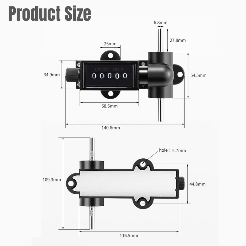 Mechanical Length Meter, Z94-F 5 Digit Digit Roller Type Meter