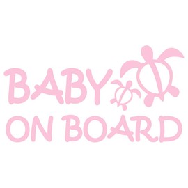 nc-smile ハワイアン ステッカー ベビーオンボード BABY ON BOARD ホヌ (サーモンピンク)