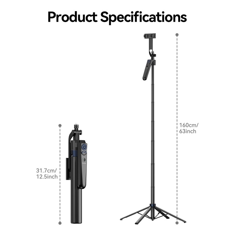 TELESIN Smartphone, Gimbal, 360° AI Automatic Face Tracking, Smartphone Tripod,