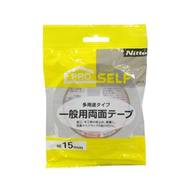 Nitoms PROSELF J0412 Double Sided Tape for General Use, 0.6 inch (15 mm) x 66.4 ft (20 m), White