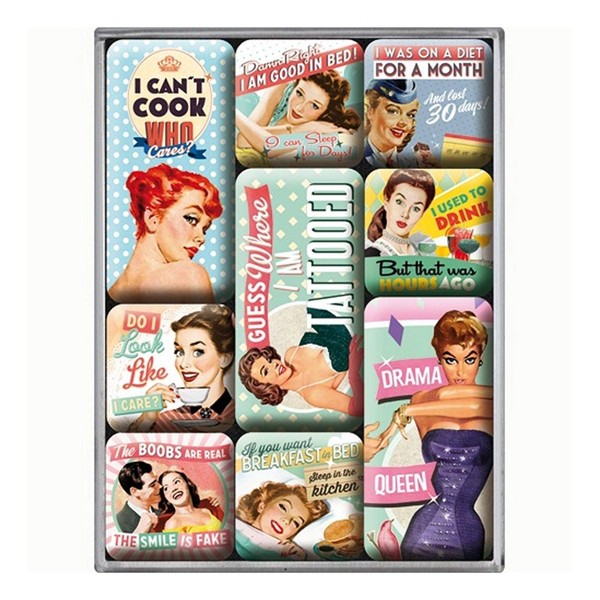 Nostalgic Art 83064 Say it 50's Cheeky Slogans, Magnet Set