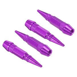 PATIKIL 4 Pcs 60mm Spiked Shape Tire Valve Stem Caps Car Wheel for Car Purple