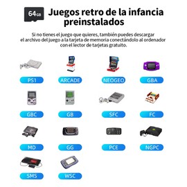 vantisan Miyoomini Plus Consola de Juegos de Mano Retro, Consola de Juegos Recargable con Tarjeta TF de 64 G, Compatible con 10000+ Juegos, portátil de 3.5 Pulgadas, Consola de Juego WiFi