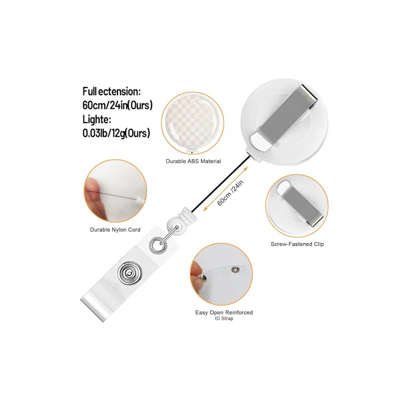 Lckgdozns Retractable Badge Holders, ID Card Holder with Retractable Cord,