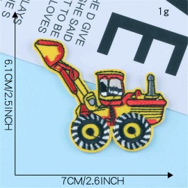 unbranded Yellow Excavator Truck Embroidered W2.25" X H2.4" Iron On Patch 2946