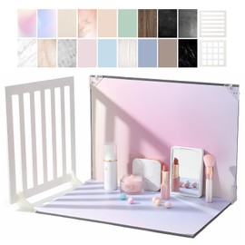 Product Photography Backdrops with Shadow Boards, 9Pcs 18 Curated Patterns Photography Prop Kit, Portable Small Photo Backdrop Board and PVC-Coated UGC Backdrops for Food Jewelry Mini Items, 16x11.5in