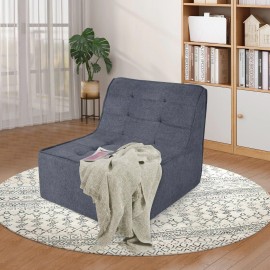 Unbranded Single Sofa Bed Suitable for Various Scenarios, Bean Bag Sofa Suit for Dormitory - Dark Blue