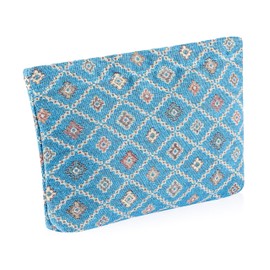 TAILOR & TAILOR Western Woven Fabric Clutch Bag Boho Style Handbag for Women Bohemian Woven Fabric Purse Vintage Clutch (Blue)