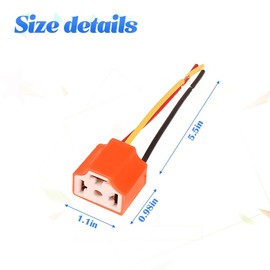 4PCS Car H4 HB2 9003 Wiring Harness Headlight Socket Plug, Automobile Ceramic Heavy Duty Headlight Connector Universal for Vehicles Truck Boat Marine Headlight Fog Light Retrofit