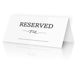 KEPYDRMTF Reserved Table Sign for Wedding,Chair Seating Sign for Office Decor Reservation Wedding, Meeting, Ceremony and Events White (6)