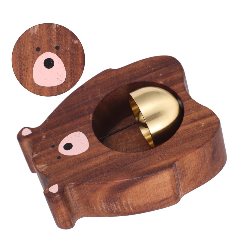 ORFOFE Brass Wood Bear Doorbell Magnetic Chime Entryway Bell Attractive