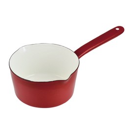 Pearl Metal Petite Cook Enamel Milk Pan, 5.9 inches (15 cm), Red