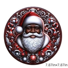 Black Santa Claus Ornament – Inclusive Christmas Decorations, Christmas Tree Ornament, Multicultural Christmas Decor for Home & Holiday Parties – Perfect for 2024 (D)