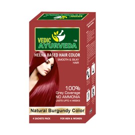VEDICAYURVEDA Natural Burgundy Hair Color with No Ammonia For Men and Women
